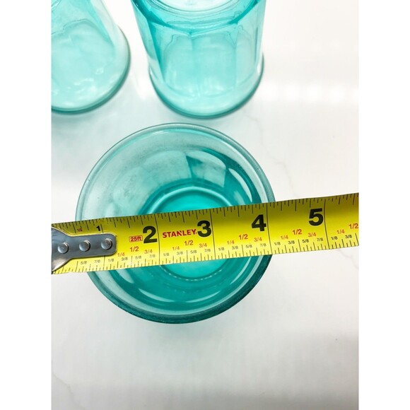Set of 3 Luminarc Working 500 ML Aqua Teal Tumblers 10-panel Made in France - Picture 6 of 6